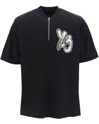 Y-3 - Logo T-shirt With Half Zip - Lyst