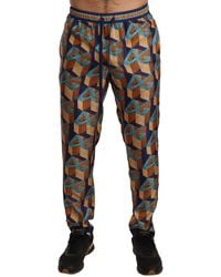 Dolce & Gabbana - Elegant Silk Jogger Pants With Vibrant Print - Lyst