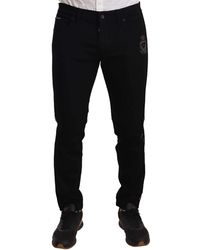 Dolce & Gabbana - Heraldic Embroidered Slim Fit Jeans - Lyst