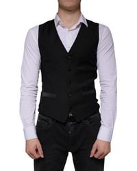 Dolce & Gabbana - Wool Waistcoat Dress Formal Vest - Lyst