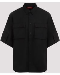 032c - Black Tailored Flap Pocket Wool Shirt - Lyst
