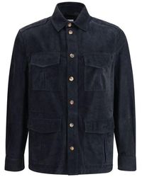 Brunello Cucinelli - Suede Leather Shirt Jacket - Lyst