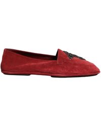 Dolce & Gabbana - Red Suede Cross Slip On Dress Loafers Shoes - Lyst