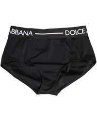 Dolce & Gabbana - Black Logo Waistband Coulotte Panty Underwear - Lyst