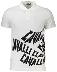 Class Roberto Cavalli - White Cotton Polo Shirt - Lyst