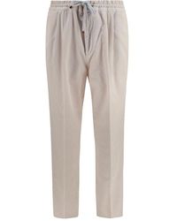 Brunello Cucinelli - Beige Cotton Casual Pants - Lyst