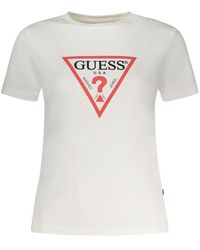 Guess - White Cotton Tops & T - Lyst