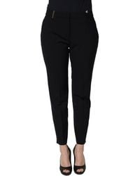 Peserico - Black Skinny Mid Waist Chino Trouser Pants - Lyst