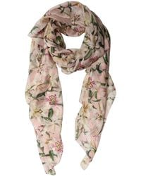 Dolce & Gabbana - Pink Silk Floral Chiffon Long Stole Scarf - Lyst
