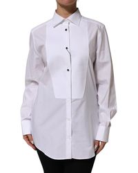 Dolce & Gabbana - White Cotton Tuxedo Bib Long Sleeve Dress Shirt - Lyst