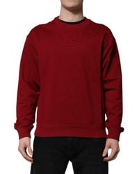 Dolce & Gabbana - Embossed Logo Cotton Crew Neck Sweater - Lyst