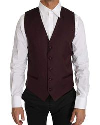 Dolce & Gabbana - Pattern Wool Silk Waistcoat Vest - Lyst