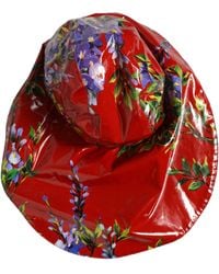 Dolce & Gabbana - Glossy Floral Wide Brim Bucket Capello Hat Cotton - Lyst