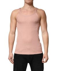 Dolce & Gabbana - Pink Sleeveless Round Neck Tank Top T - Lyst
