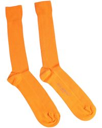 Dolce & Gabbana - Orange Cotton Logo Over The Calf Socks - Lyst