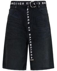 Balenciaga - Black Cotton Bermuda Shorts - Lyst