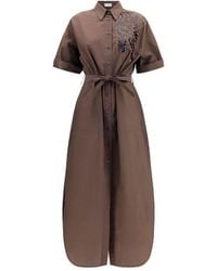 Brunello Cucinelli - Sequined Shirt Dress - Lyst
