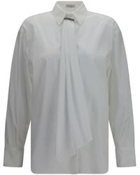 Brunello Cucinelli - White Cotton Dress Shirt - Lyst