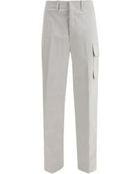 Fendi - Silver Cotton Cargo Pants - Lyst