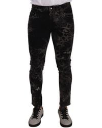 Dolce & Gabbana - Slim Fit Patterned Skinny Jeans - Lyst