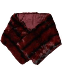 Dolce & Gabbana - Stripe Fur Shawl Neck Wrap Scarf - Lyst