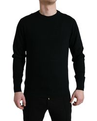 Dolce & Gabbana - Black Wool Round Neck Pullover Sweater - Lyst