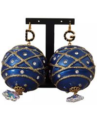 Dolce & Gabbana - Elegant Dangling Crystal Christmas Ball Earrings - Lyst