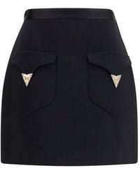 Versace - Black Wool Oves Aries Mini Skirt - Lyst
