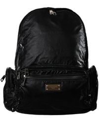 Dolce & Gabbana - Patent Leather Logo Plaque Backpack Bag - Lyst