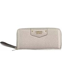 Guess - Stylish Silver Zip Wallet With Coin Purse - Lyst