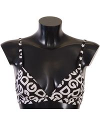 Dolce & Gabbana - Cotton Triangle Bra With All-over Dg Logo Print - Lyst