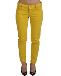 DSquared² - Cotton Low Waist Cropped Jennifer Denim Jeans - Lyst