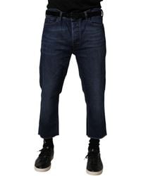 Vivienne Westwood - Blue Mid Waist Cotton Men Cropped Denim Jeans - Lyst
