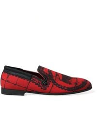 Dolce & Gabbana - Red Black Torero Loafers Slippers Men Shoes - Lyst