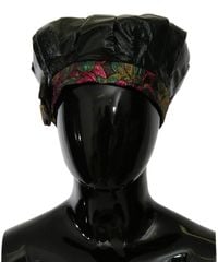 Dolce & Gabbana - Lamb Leather Floral Print Beret Hat - Lyst