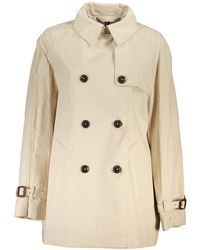 Tommy Hilfiger - Beige Cotton Jackets & Coat - Lyst