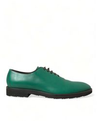 Dolce & Gabbana - Green Leather Lace Up Oxford Dress Shoes - Lyst