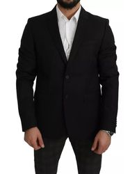 Dolce & Gabbana - Black Wool Slim Fit Notch Jacket Blazer - Lyst