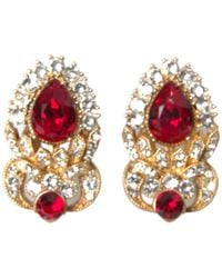Dolce & Gabbana - Sterling Plated Crystals Jewelry Earrings - Lyst