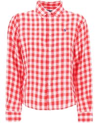 Polo Ralph Lauren - Wide And Short Gingham Linen Shirt - Lyst