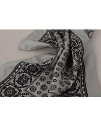 Dolce & Gabbana - Grey Patterned Square Handkerchief Silk Scarf - Lyst