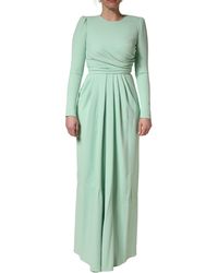 Dolce & Gabbana - Viscose Long Sleeves Gown Dress Elastane - Lyst