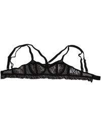 Dolce & Gabbana - Black Floral Lace Nylon Balconcino Bra Underwear - Lyst