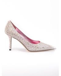 JIMMY CHOO LOVE 85 ピンク グリッター 39 26cm 中古・古着通販JIMMY