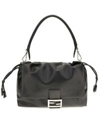 Fendi - Black Calf Leather Bos Taurus Shoulder Bag - Lyst