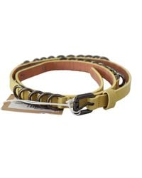 John Galliano - Yellow Leather Luxury Slim Buckle Fancy Belt - Lyst