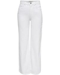 ONLY - White Cotton Relaxed Fit Jeans - Lyst