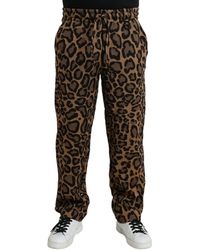 Dolce & Gabbana - Leopard Print Polyester Jogger Pants - Lyst