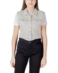 ONLY - Cotton Sleveless Jacket - Lyst