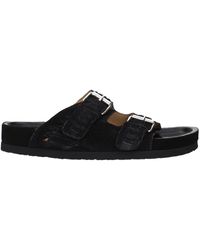 Isabel Marant - Black Leather Slippers - Lyst
